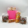 Pink box with 2 x Biscotti SW and 2 x 80g Retail Brownies SW and 1 x 50g Cheese Straws